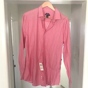 Red (white/red accents) new button down shirt